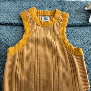 BDG Golden Yellow Ribbed Sleeveless Top